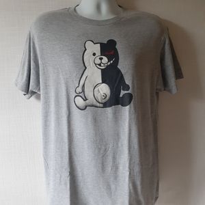 Monokuma Bear men's gray short-sleeve graphic t-shirt size L